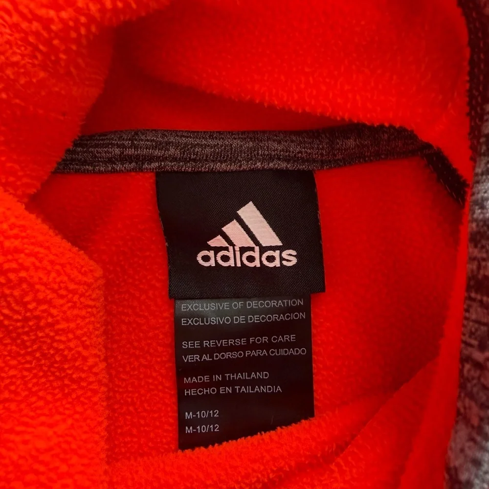 Adidas Kids Orange and Gray Hoodie M 10/12 - Picture 6 of 6